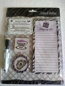 Zebra Dryboard Magetic Notes Shopping List Magnets - Picture 1 of 3