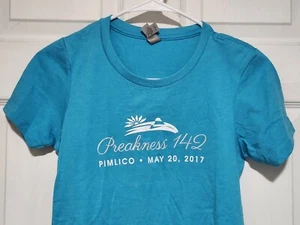 Preakness Horse Racing T Shirt 142nd Pimlico 2017 Womens Size Small Blue Tee - Picture 1 of 4
