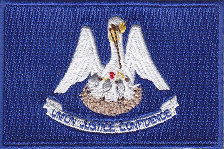 50 Pcs Louisiana USA State Flag Embroidered Patches 3"x2" iron-on - Image 1 of 1