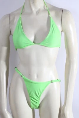MINIMALE ANIMALE Bright Neon Green 2 Piece Bikini Swimsuit Size S - Image 1 of 4