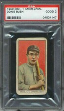 1909 E90-1 American Caramel Donie Bush PSA 2 Detroit Tigers