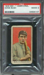 1909 E90-1 American Caramel Donie Bush PSA 2 Detroit Tigers