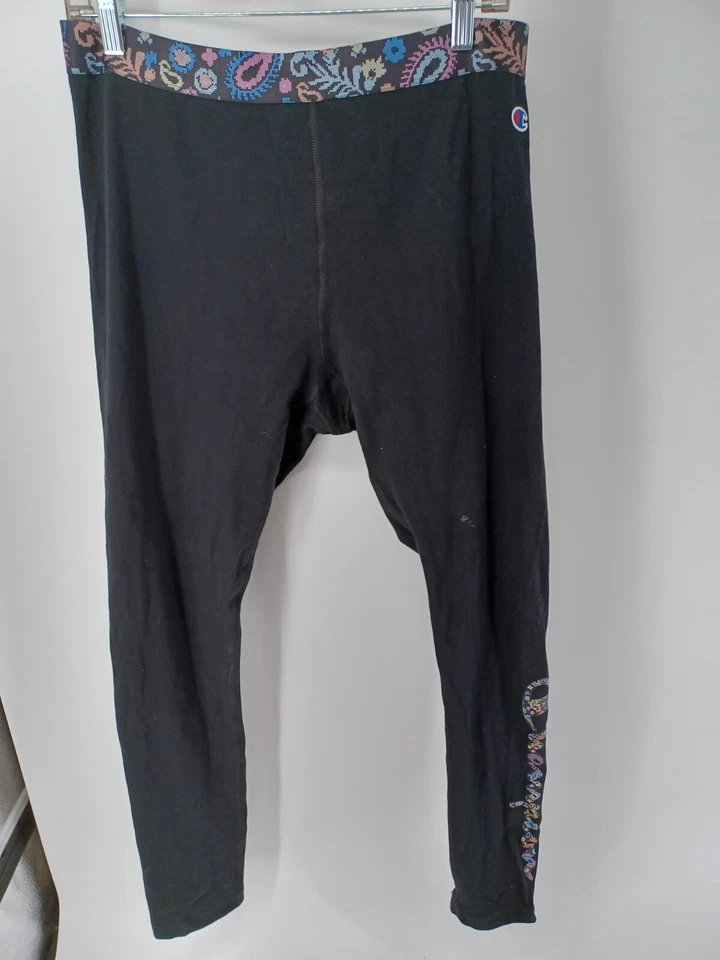 Legging Champion para mujer X-grande negro auténtico ropa deportiva cintura elástica Foto 1 de 4