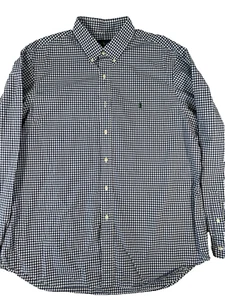 Ralph Lauren Shirt Button Down Classic Fit Mens XXL Blue Gingham Pony Preppy - Picture 1 of 9
