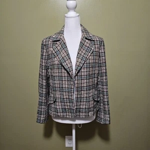 Ellen Tracy Blazer Women's Plaid 100% Silk Preppy Size 4 - Picture 1 of 11