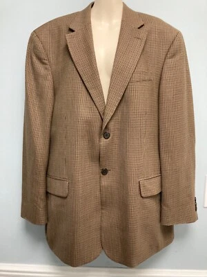 TravelSmith Sz 42R Brown Plaid 100% Wool Blazer Jacket Sport Coat - Image 1 of 4
