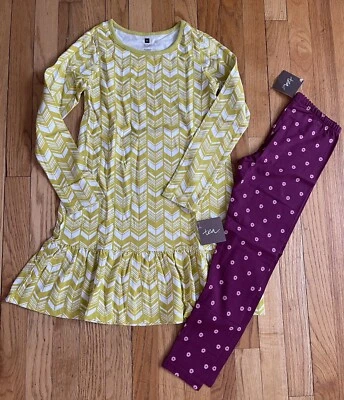 Nuevo con etiquetas Conjunto de 8 años de colección de té vestido con volantes y leggings a juego Foto 1 de 4