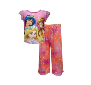 Disney Girls Princesses Belle Rapunzel And Jasmine Pajama Set - Picture 1 of 1