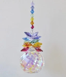 40mm Crystal AB Ball Chakra Suncatcher made with Swarovski - Gift Box - Picture 1 of 3