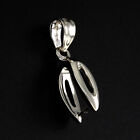 10K Solid White Gold Pinch Bail 20 x 4mm for Pendant with Findings