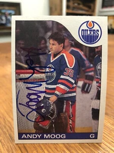 1985-86 TOPPS #12 ANDY MOOG SIGNED AUTOGRAPHED CARD - Picture 1 of 1