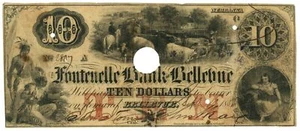 1856 Fontenelle Bank of Bellevue Nebraska NE $10 No.2807 (L2437) - Picture 1 of 2