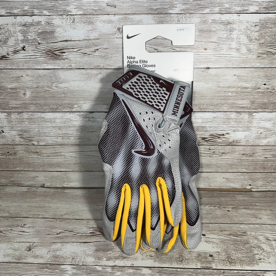 Nike Alpha Elite Batting Baseball Gloves Sz L Large Minnesota FB4178-013