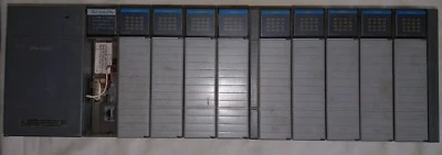 ALLEN-BRADLEY SLC 500 PLC CONTAINS 10 SLOT RACK 1 PWR SUPPLY, 1 CPU & 9 MODULES - Image 1 of 4