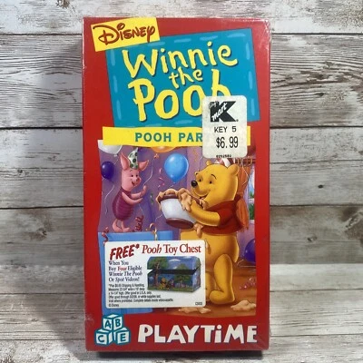 Winnie the Pooh - Pooh Party (VHS, 1994) - Factory Sealed Disney Watermark - Image 1 of 4