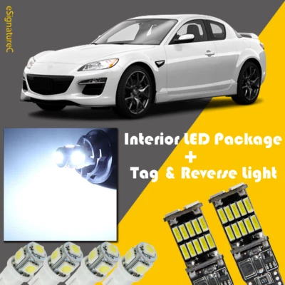12 x White LED Interior + Reverse Light Package For 2009 - 2011 Mazda RX8 + TOOL - Image 1 of 4