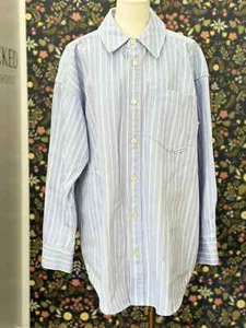 HP1 ALEXANDER WANG BLUE STRIPE DENIM BUTTON SHIRT SZ XXS - Picture 1 of 10