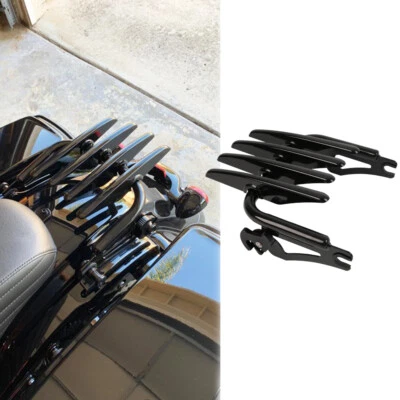 Detechable Stealth Black Luggage Rack Kit For Harley Touring Road King FLTR FLHR - Image 1 of 4