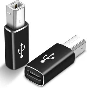USB B to USB C Adapter (2 Pack) USB-C Female to Printer Male Converter USB Type - Picture 1 of 12