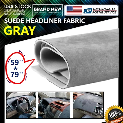 59''x79'' Headliner Fabric Foam Durable Backed Suede Car Roof Liner Upholstery - Image 1 of 4