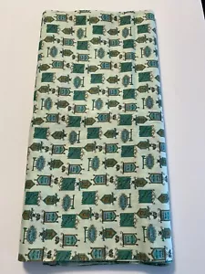 Vintage Cotton Fabric TAVERN BAR SIGNS on MINT Green Background 4 Yards X 38” W - Picture 1 of 3