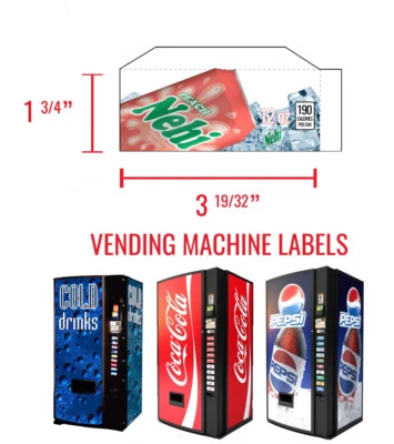 DIXIE NARCO, VENDO, ROYAL VENDORS, USI & FSI (1) SODA VENDING MACHINE 12 oz can "Nehi Peach" Vend Label (Flavor Strip)