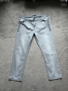 BHS ladies grey slim leg embroidered jeans size 20 - Picture 1 of 3