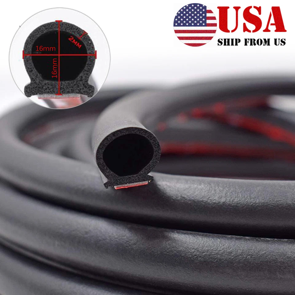 通用汽车门橡胶天气密封中空条 Weatherstrip 16 英尺 5 米 D 形 — 第 1/4 张图片