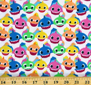 Cotton Baby Shark Song Fish Animals Kids Cotton Fabric Print by the Yard D510.45 - Picture 1 of 1
