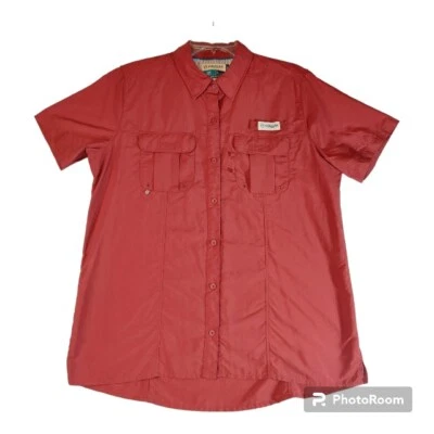 Magellan Womens Large Fish Gear Angler Fit Shirt Mag Wick Red Burgundy - Image 1 of 4