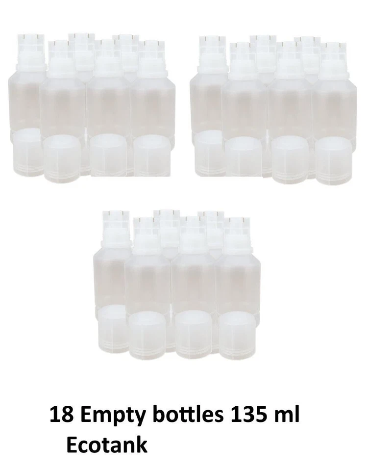 18 Empty 135ml  ml bottles for  universal ET printers  eco Tank  printers Eco - Image 1 of 1