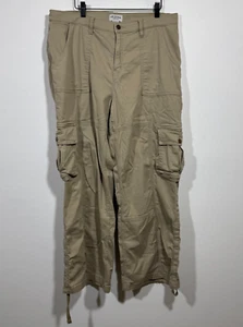 Arizona Damen Mid Rise Straight Cargo Khaki Hose Größe 15 Y2K Rave Festival - Bild 1 von 5