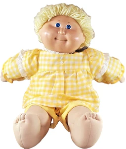 Vintage 1980s CABBAGE PATCH KID Yellow Head Blue Eyes Girl 1978-1985 - Picture 1 of 22