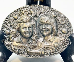 RARE Vintage 1976 Donny and Marie Osmond Bronze Belt Buckle by Domenico Facci - Bild 1 von 5