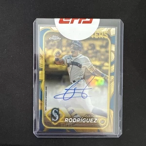 JULIO RODRIGUEZ 2024 TOPPS CHROME GILDED AUTOGRAPH BLUE GOLD AUTO /50 - Picture 1 of 3