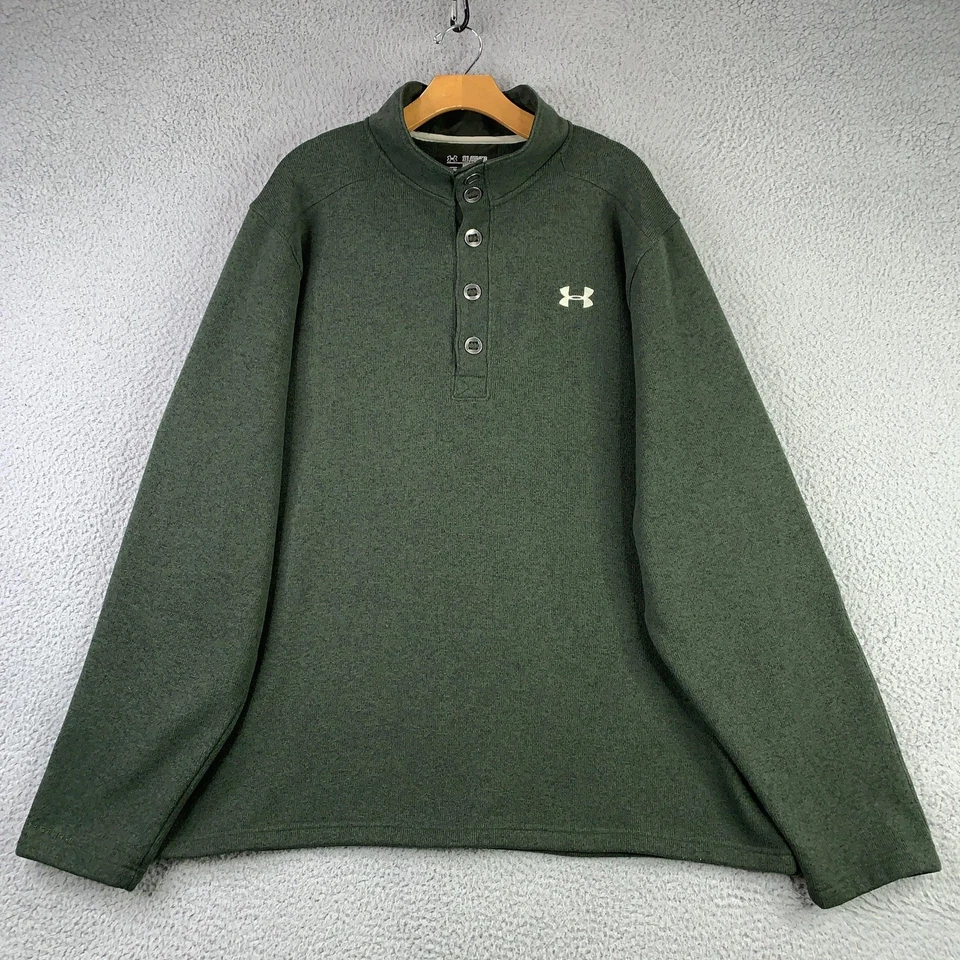 Under Armour Pullover Herren 3XL Grün ColdGear Storm Snap Henley Fleecepullover - Bild 1 von 4