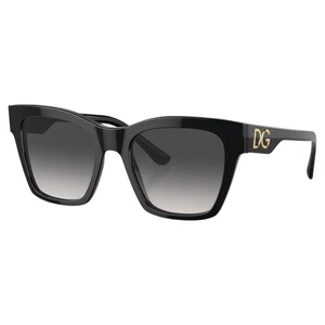New Dolce & Gabbana Sunglasses DG4384 501/8G Black Square Gold DG Metal Logo New - Picture 1 of 6
