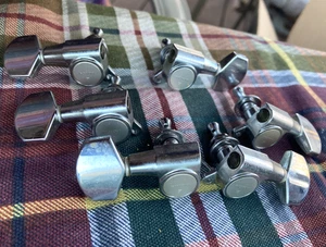 Chrome 1990s Gotoh Large Button 3x3 Guitar Tuners ~ MIJ, Japan - Picture 1 of 4