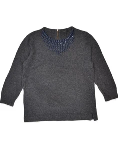 J. CREW Womens Loose Fit Crew Neck Jumper Sweater UK 10 Small Grey Viscose CG05 - Picture 1 of 3