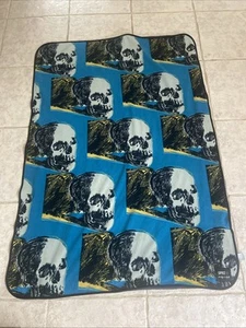 Vintage Andy Warhol Throw Blanket SPRZ New York With Skulls - Picture 1 of 6