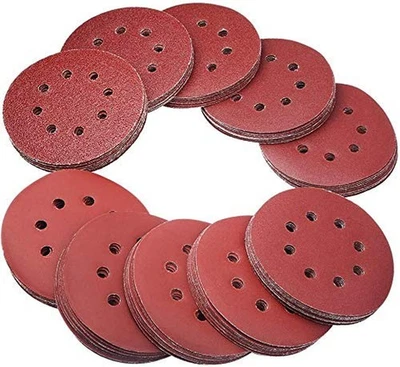 EISENWOLF 100St. Set 125mm Klett Schleifpapier Schleifscheiben m 8 Löcher. Körnungsauswahl