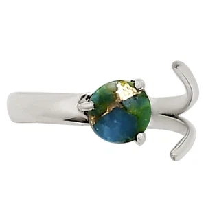 Verstellbarer - blauer Türkis in grün Mohave 925 Silber Ring Gr.5 Schmuck R-1176 - Bild 1 von 5