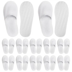 24 pares de zapatillas de spa de hotel desechables a granel antideslizantes de viaje punta cerrada para huéspedes - Imagen 1 de 4