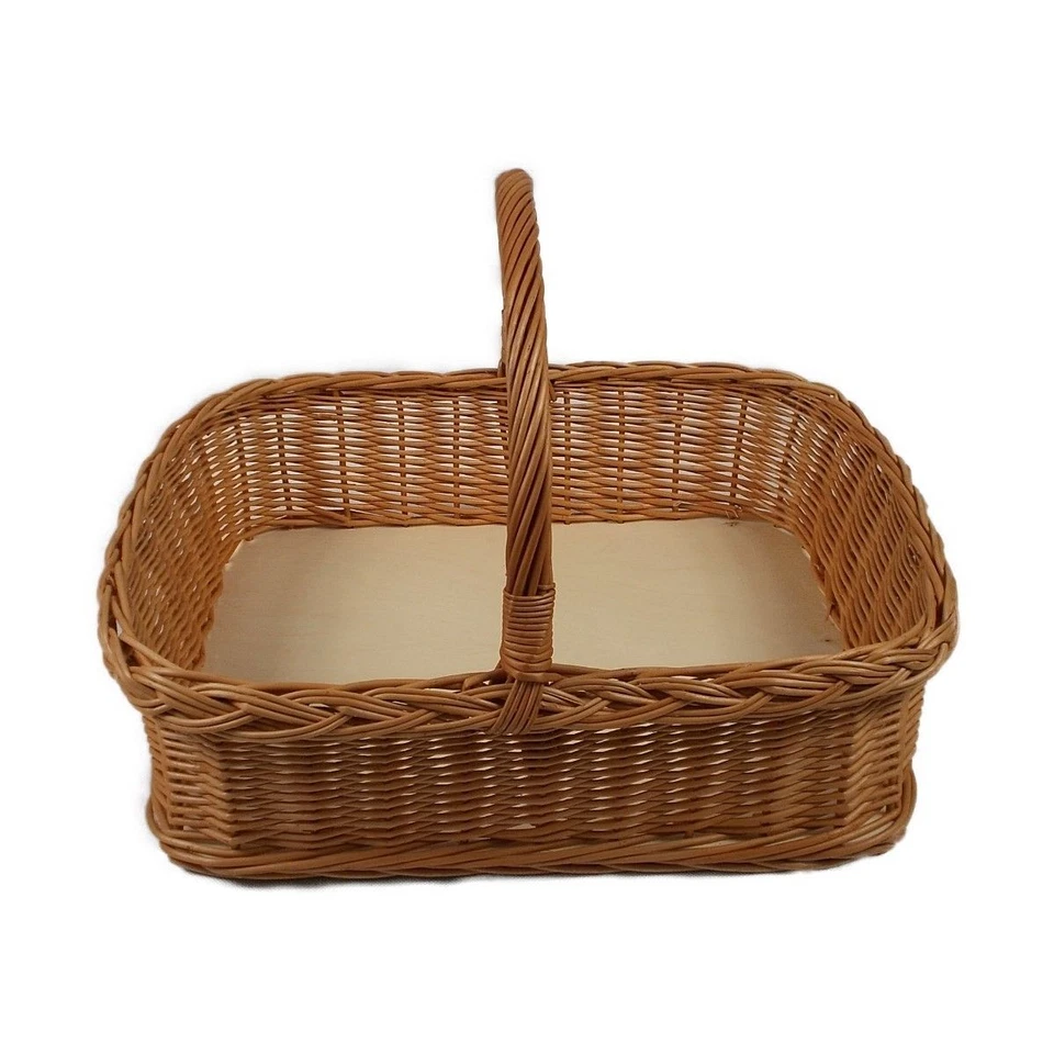 Weidentablett mit Henkel Braun Natur Rechteckig ca. 52x40x35 cm - Bild 1 von 1