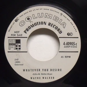 Wayne Walker - Whatever You Desire - 1957 Teen Pop Promo 45 - Imagen 1 de 2
