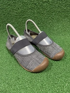 Size 6.5- Women Keen Sienna Mary Janes Gray Lightweight Canvas Slip On Shoes - Picture 1 of 9
