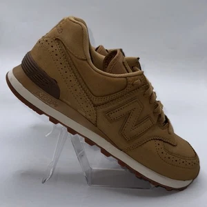 New Balance 574 Men's Size 8 Sneakers ML574LED Tan Brown Suede Classic - Picture 1 of 7