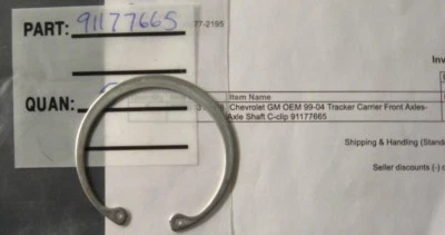 Eje lateral C-Clip diferencial CirClip apto para Chevy Tracker Geo Tracker Suzuki Foto 1 de 4