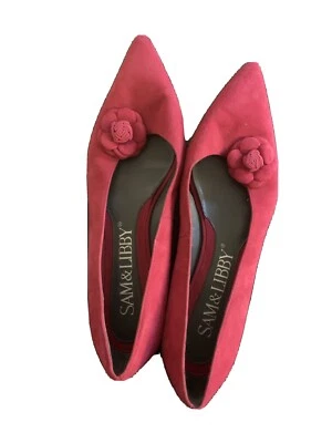 Sam & Libby PAMELA Women Suede Ballet Flats With Bow Pink Size 8.5M - Image 1 of 4