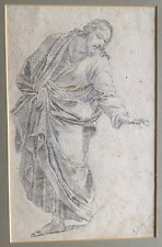 Jesus - Meisterliche Zeichnung um 1800 - Signiert - Hinter Glas gerahmt